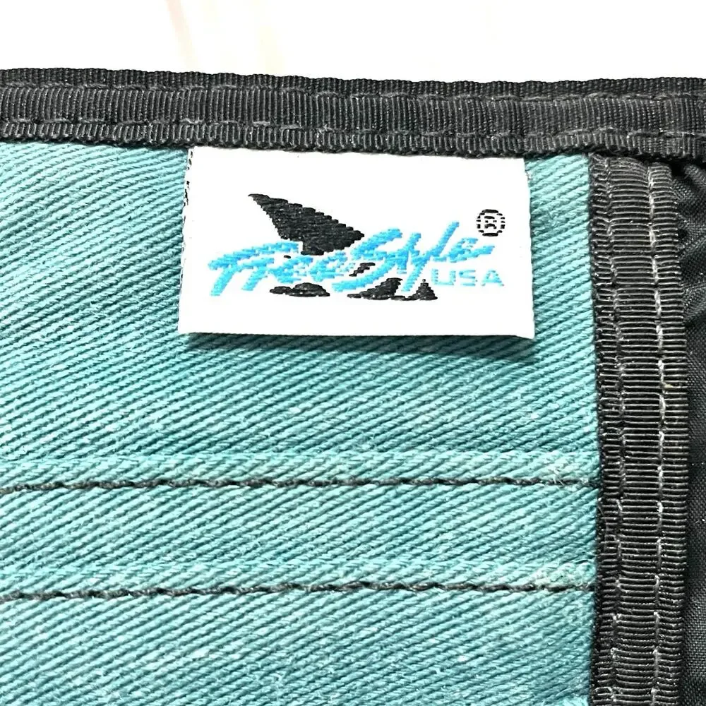 Freestyle Teal Tri-Fold Wallet Nylon Surf Skate Y2K Organizer Vintage